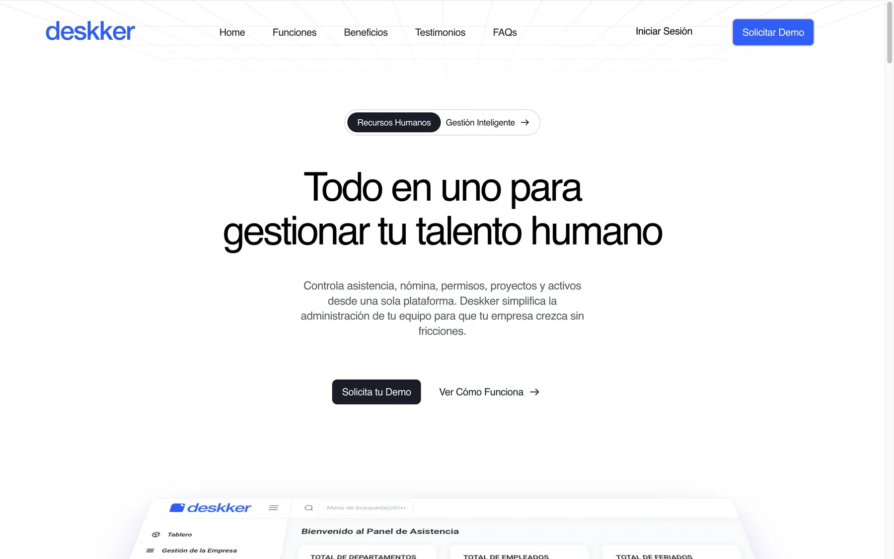 Captura del proyecto Deskker