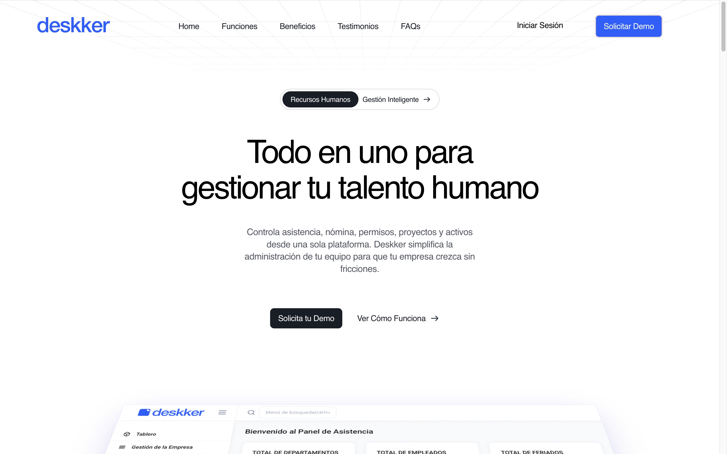 Vista del proyecto: Deskker