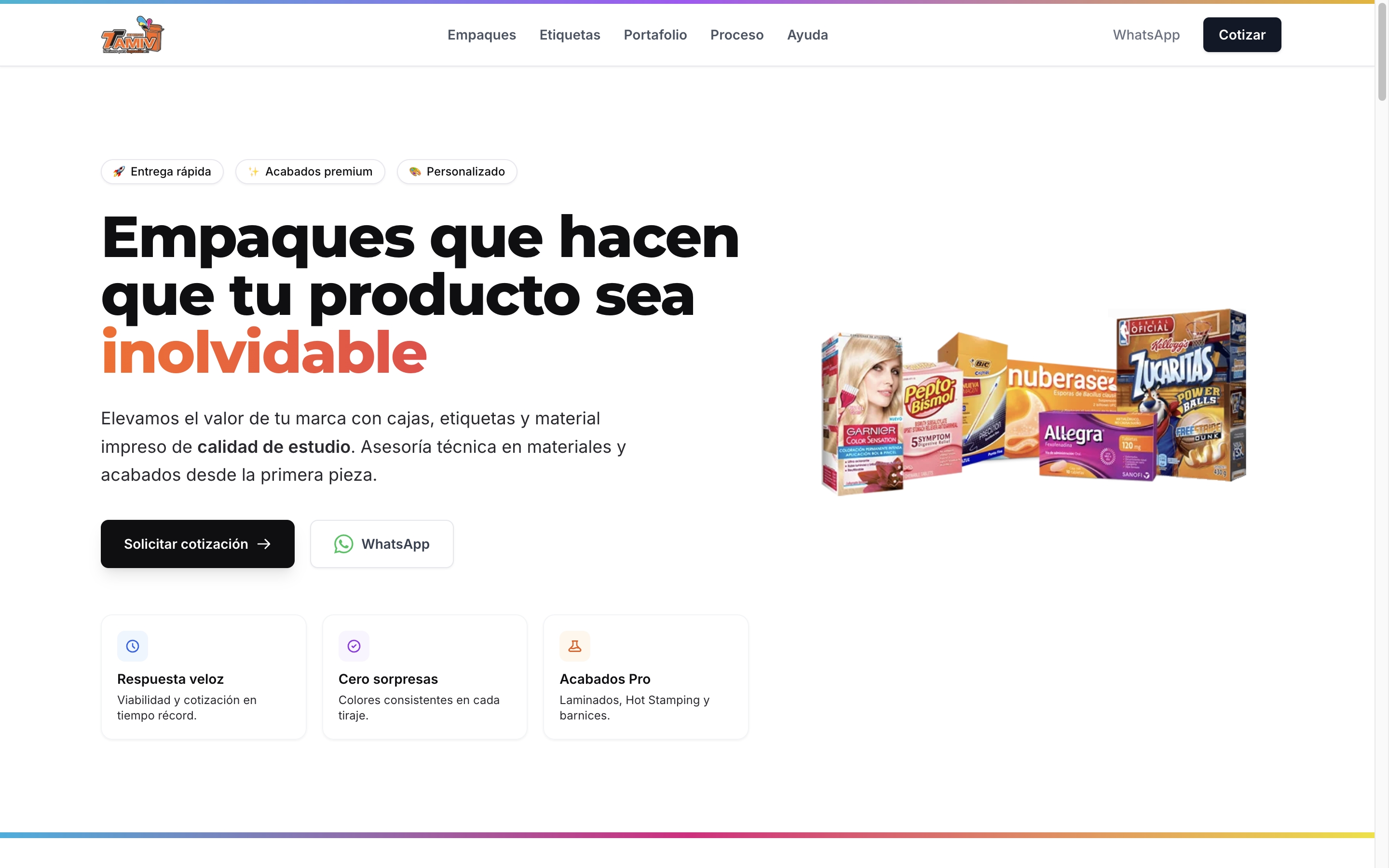 Vista del proyecto: Impresos Ttamiv